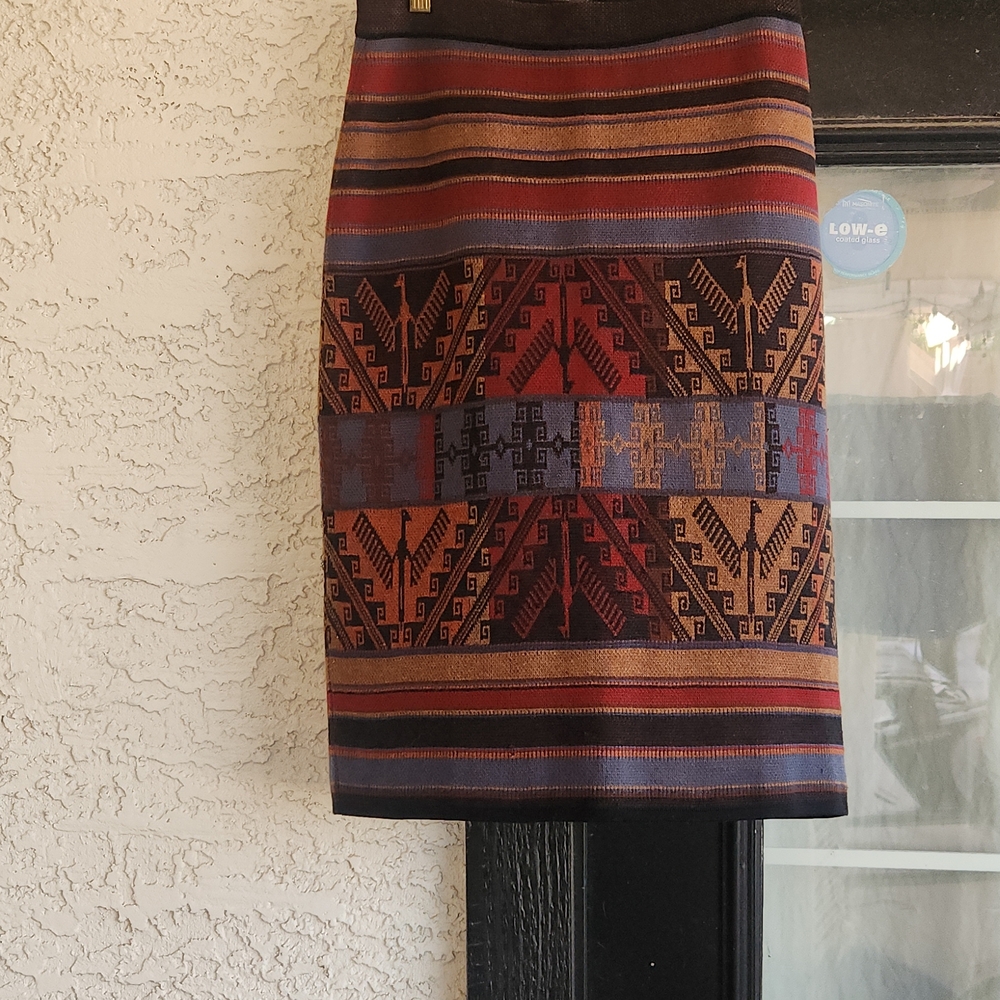 Peruvian Connection Geometric Patterned Skirt - R… - image 2